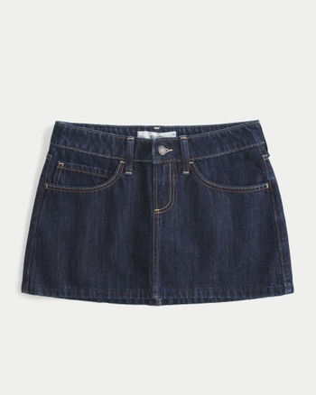 Women's Low-Rise Dark Wash Denim Mini Skort | Women's Bottoms | HollisterCo.com