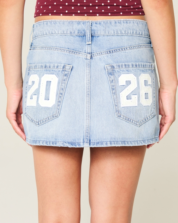 Low-Rise Class of '26 Denim Mini Skort, Medium view 2