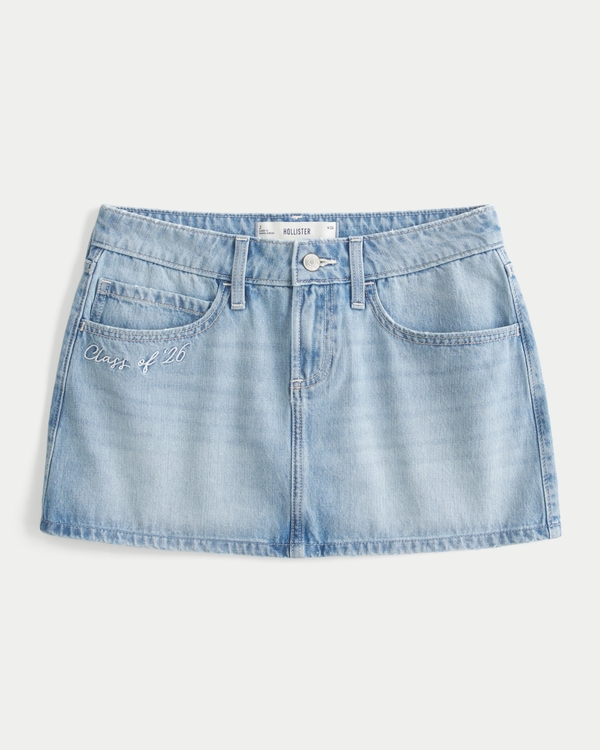 Low-Rise Class of '26 Denim Mini Skort, Medium view 1