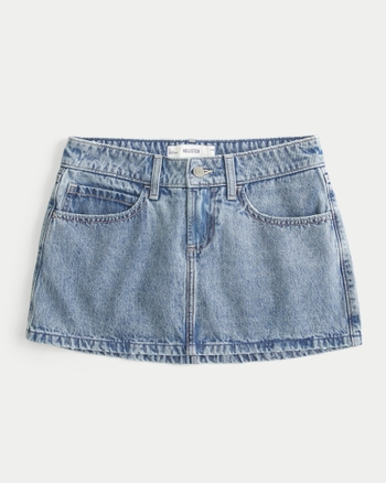 Women's Low-Rise Medium Wash Denim Mini Skort Women's Clearance