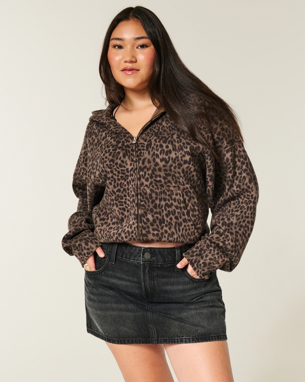 Low-Rise Denim Mini Skort, Washed Black view 1