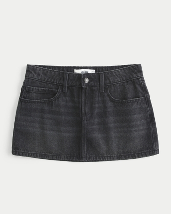 Women's Low-Rise Denim Mini Skort | Women's Bottoms | HollisterCo.com