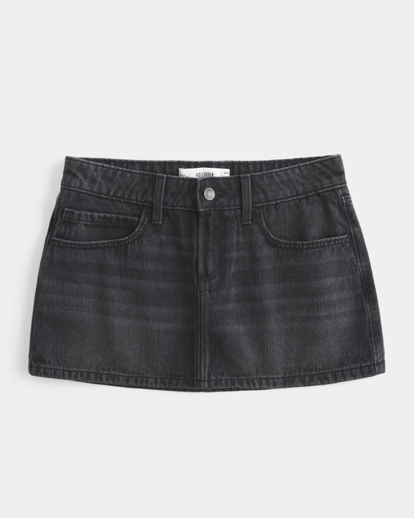 Low-Rise Denim Mini Skort