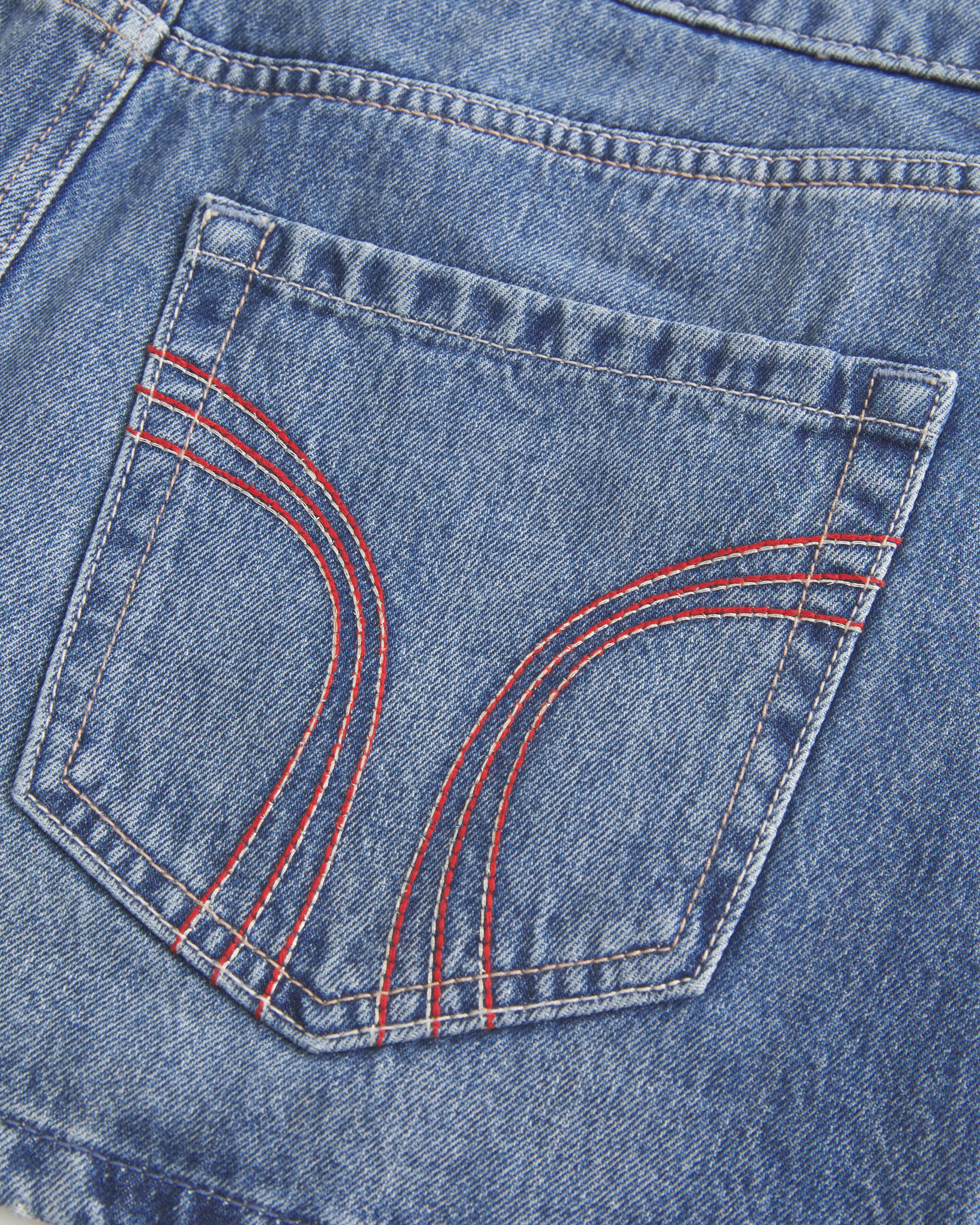 Low-Rise Denim Mini Skort