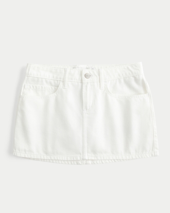 High-waist mini denim skort for women