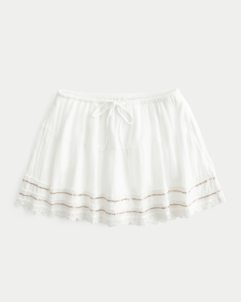 Lace Hem Mini Skort