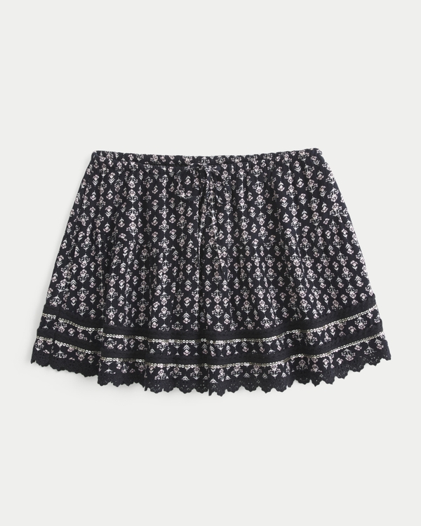 Lace Hem Mini Skort