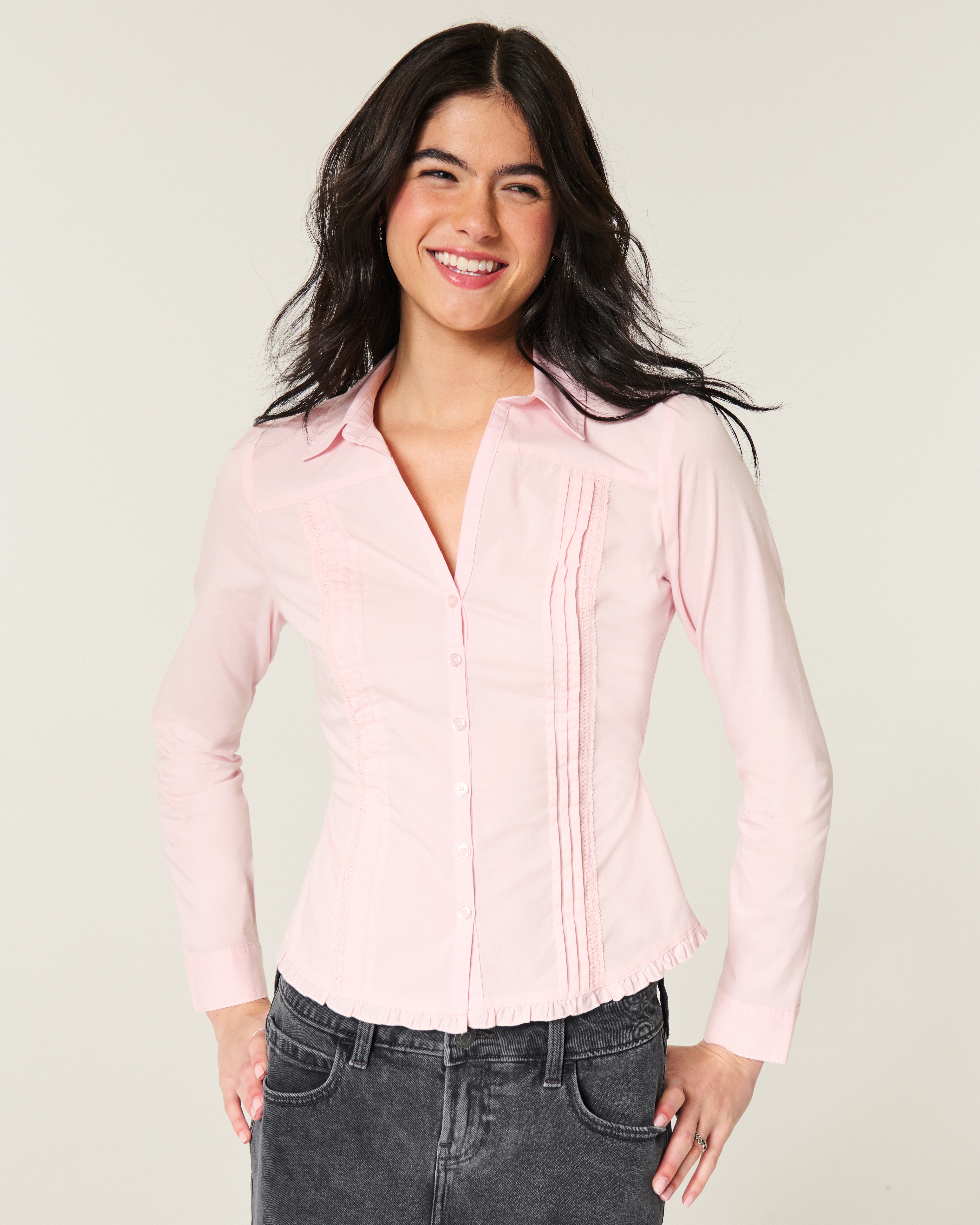 Low-Rise Washed Black Senior Graphic Denim Mini Skort