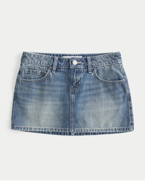 Low-Rise Denim Mini Skort