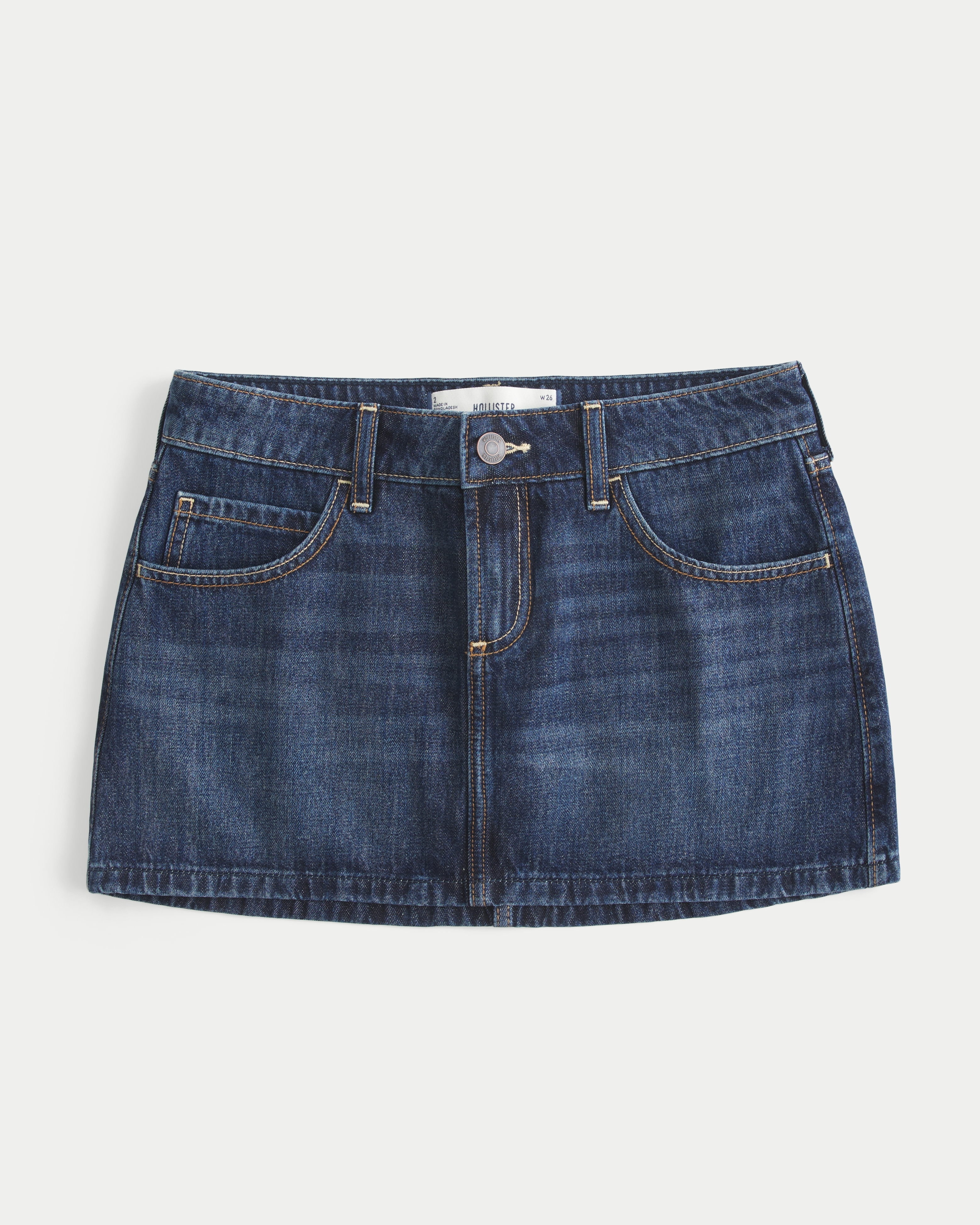 Low-Rise Denim Mini Skort