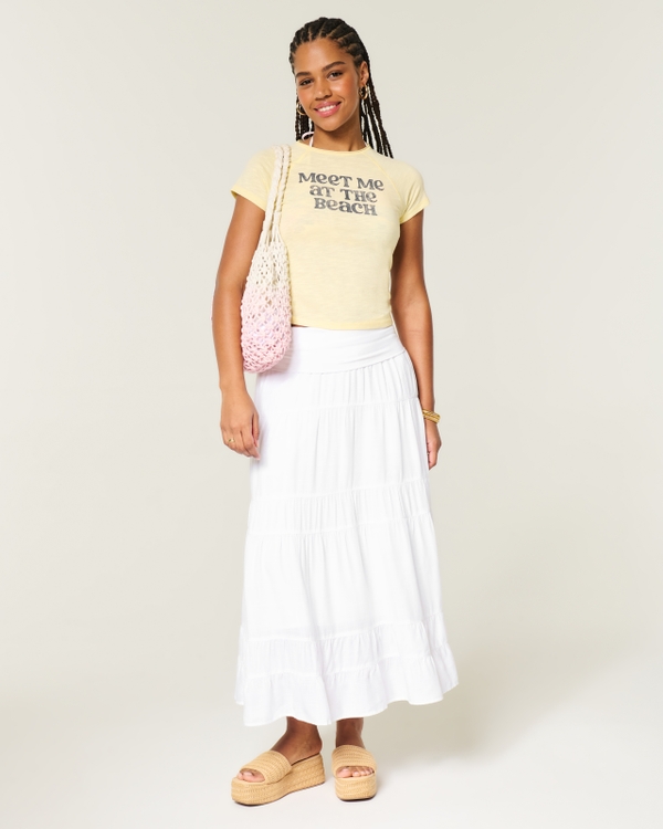 2-in-1 Convertible Maxi Skirt to Midi Dress, White view 1