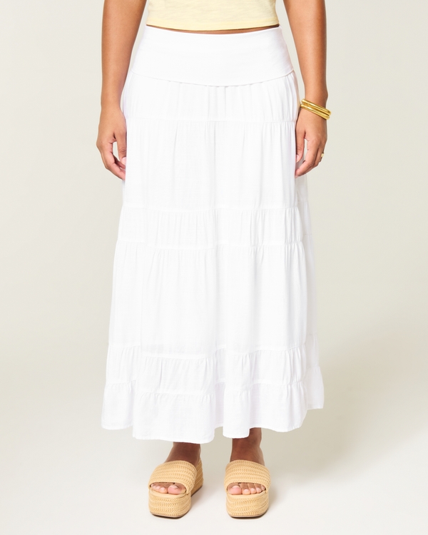 2-in-1 Convertible Maxi Skirt to Midi Dress, White view 2