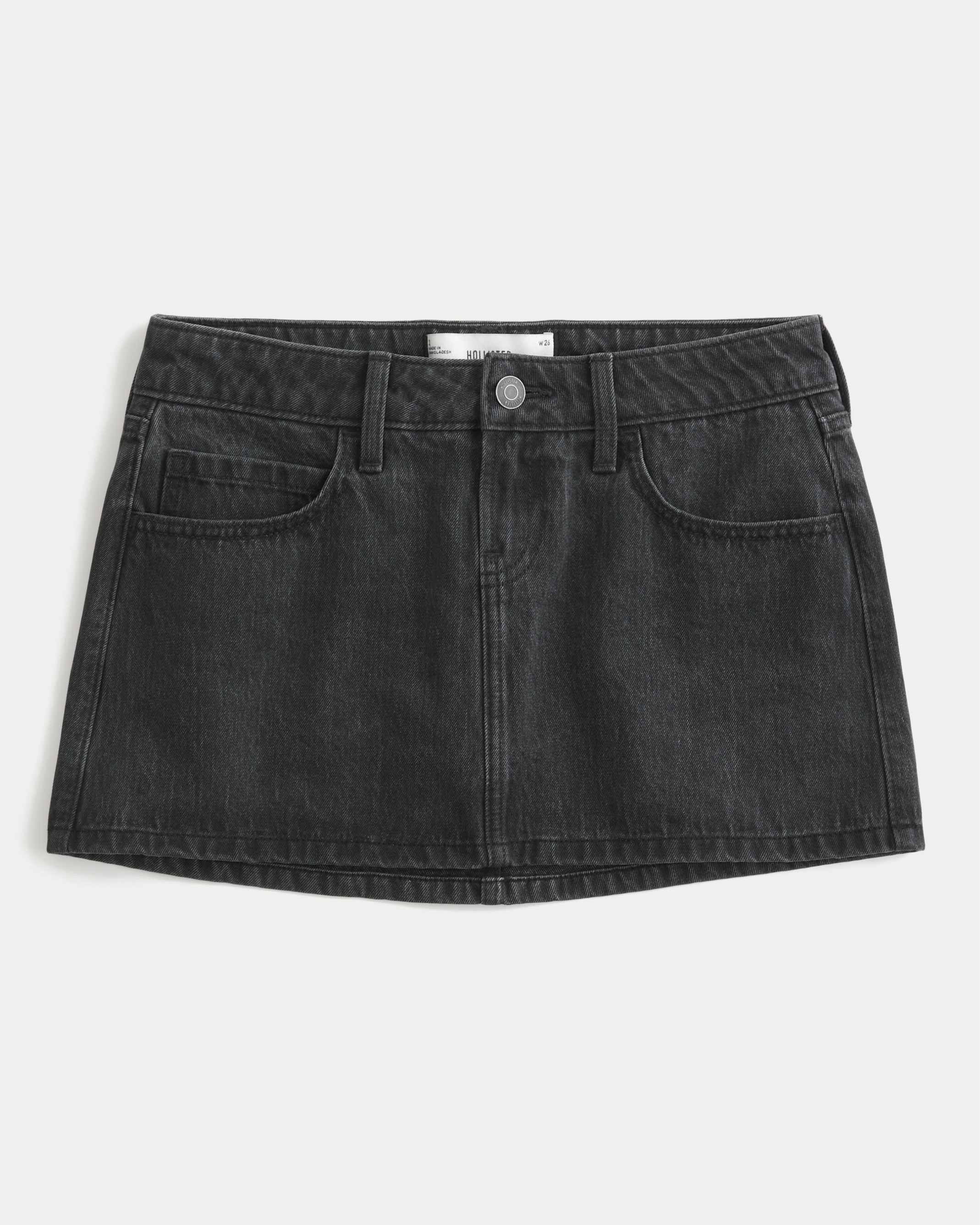 Curvy Low-Rise Denim Mini Skort