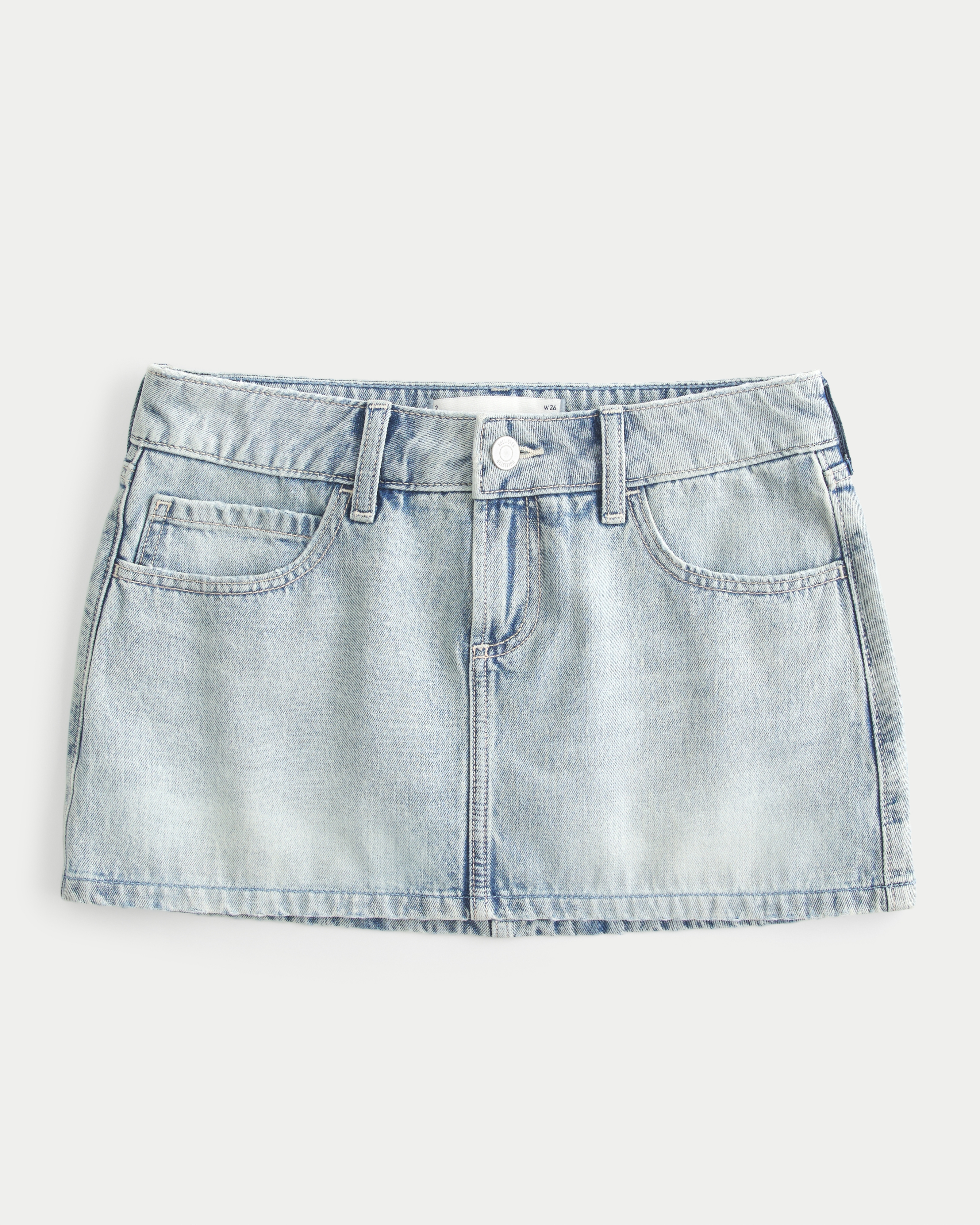 Curvy Low-Rise Denim Mini Skort