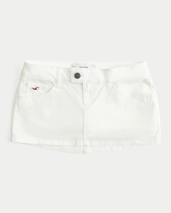 Ultra Low-Rise Twill Icon Micro Mini Skort, Cloud White view 1