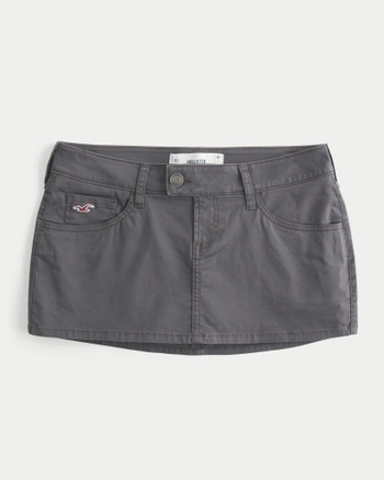 Hollister Ultra Low-Rise Twill Icon Micro Mini Skort