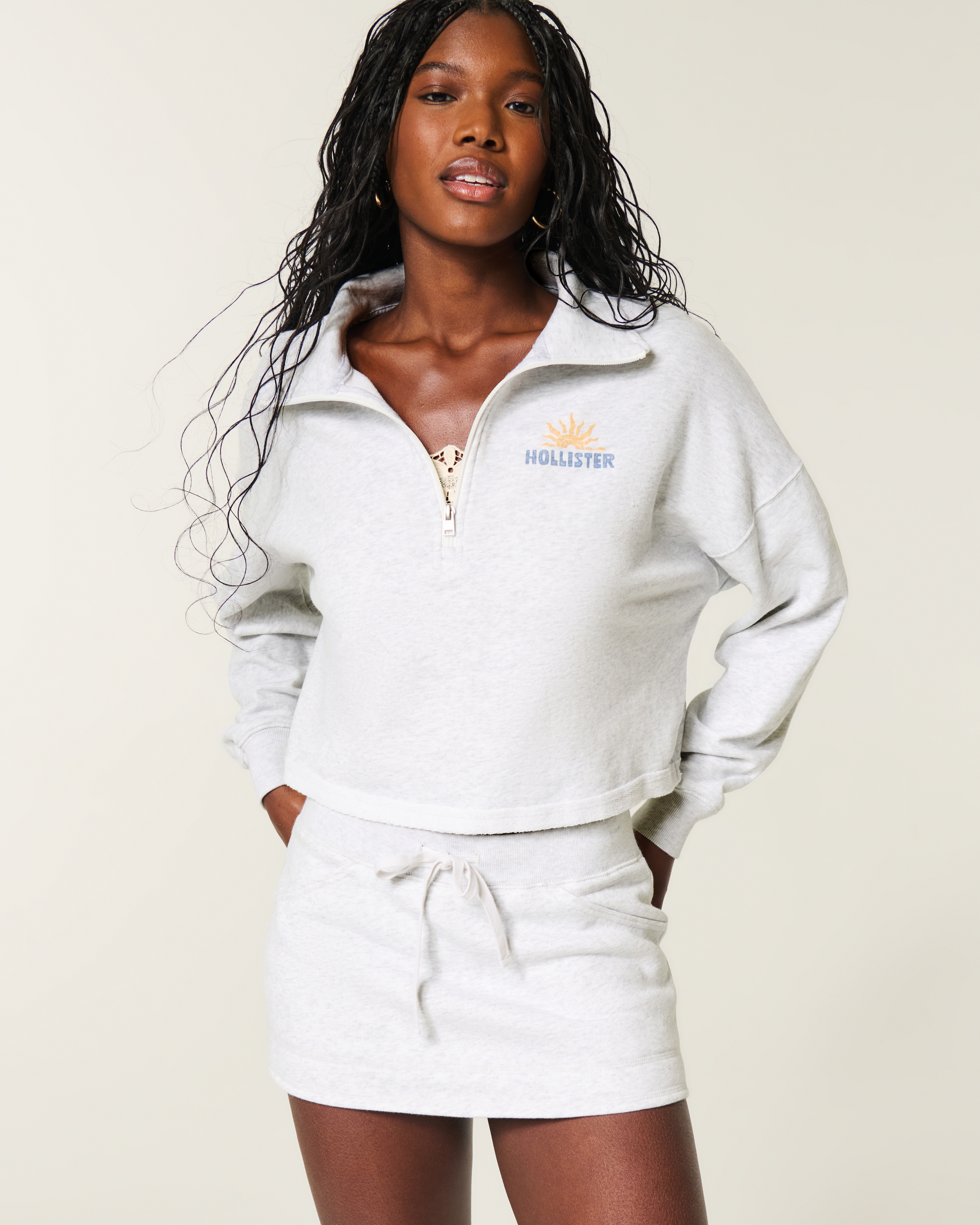 Low-Rise Fleece Mini Skort