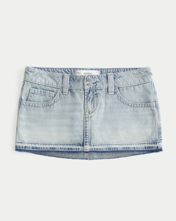 Women's Ultra Low-Rise Denim Micro Mini Skort | Women's Bottoms | HollisterCo.ca