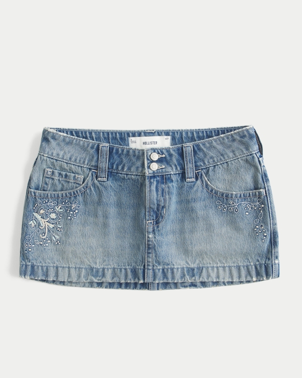 Ultra Low-Rise Denim Micro Mini Skort