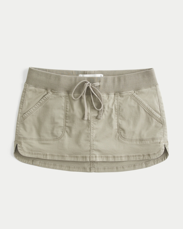 Ultra Low-Rise Twill Micro Mini Skort