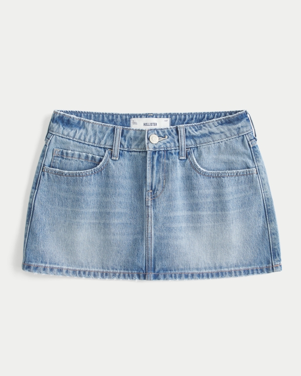 Low-Rise Denim Mini Skort, Medium view 1