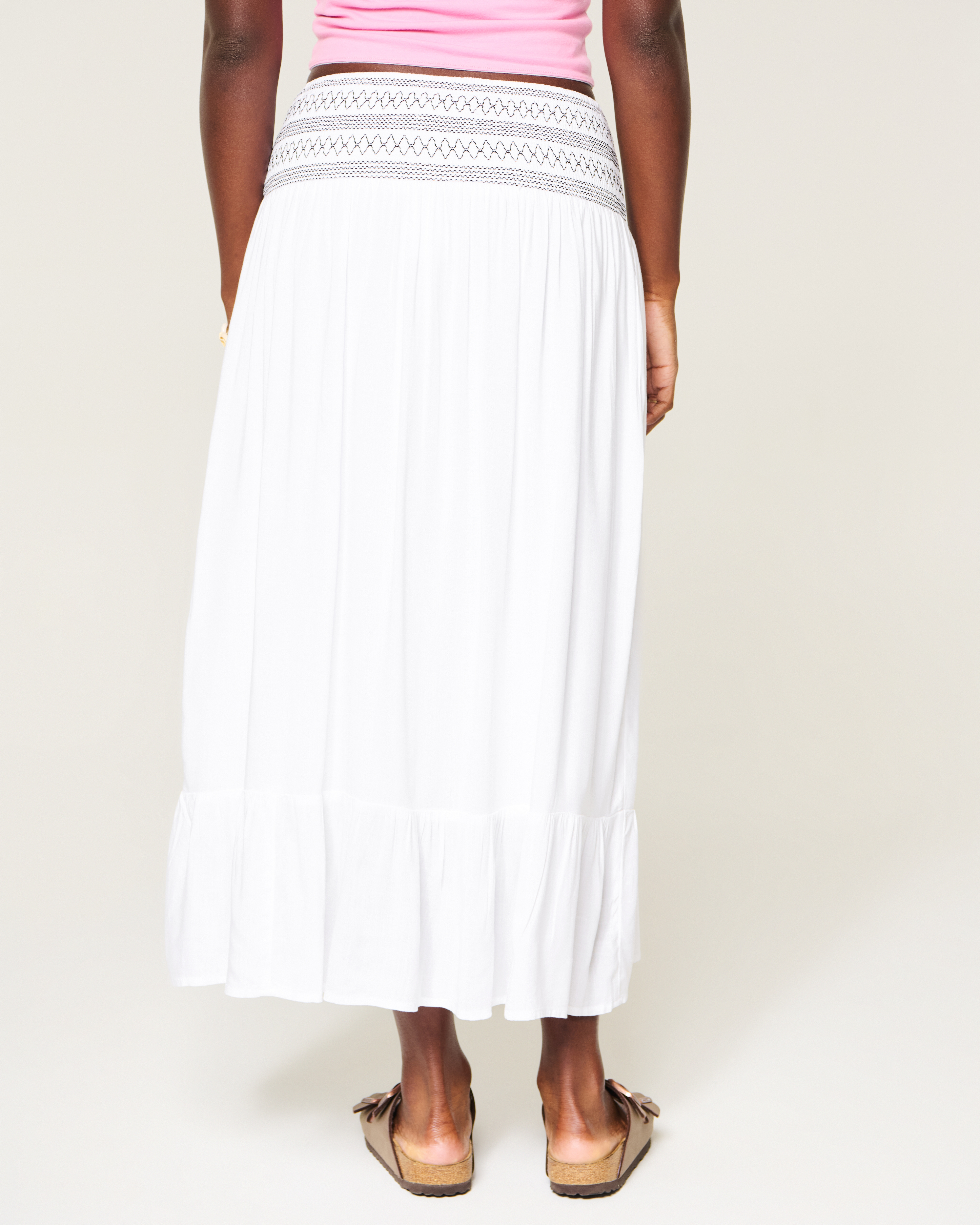 Smocked Waist Maxi Skirt