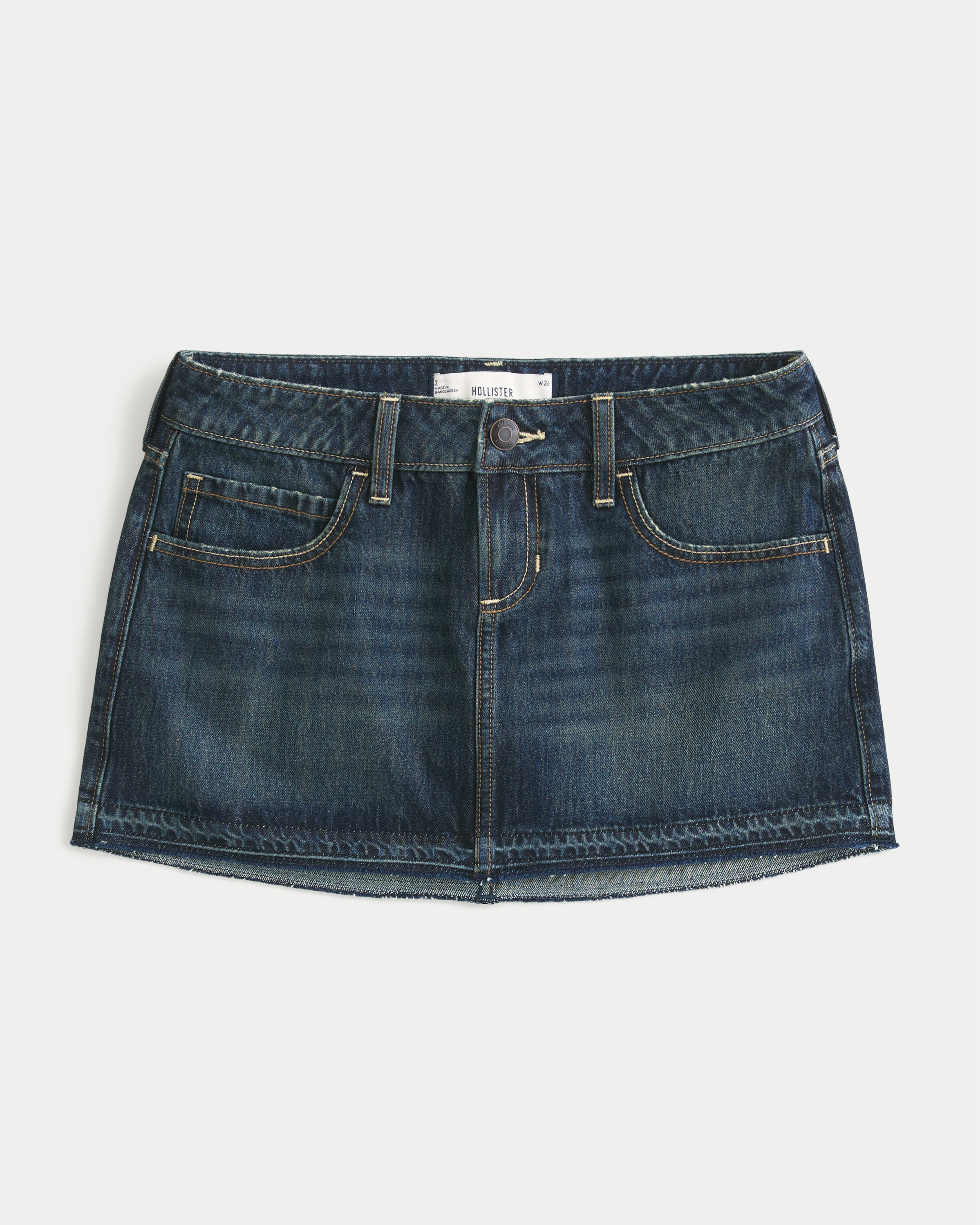 Curvy Low-Rise Denim Mini Skort