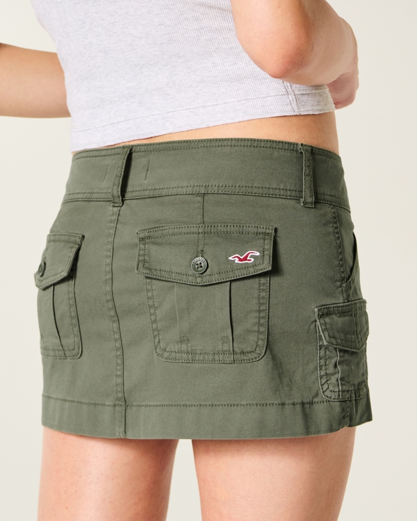 Ultra Low-Rise Cargo Mini Skort, Olive view 2