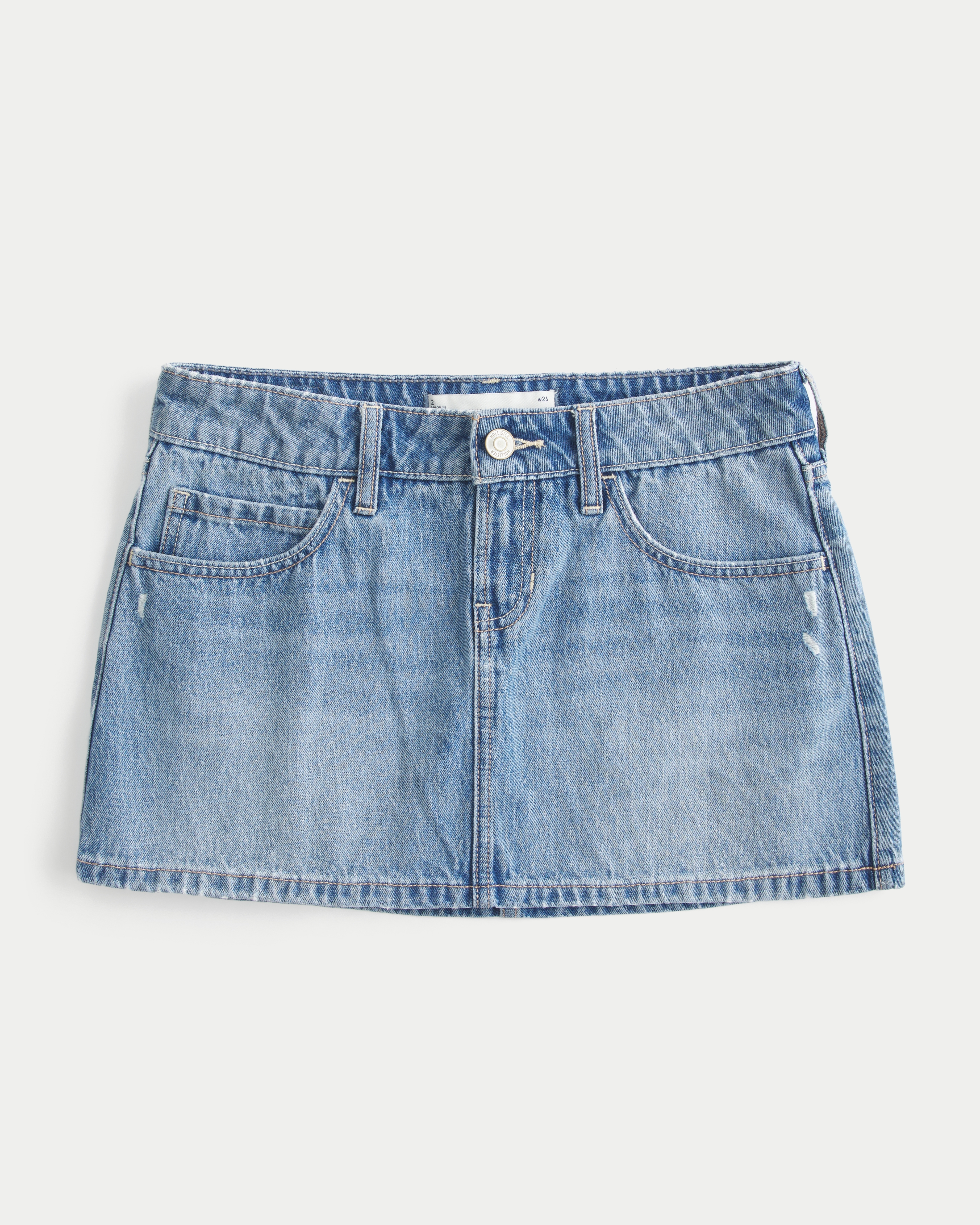 Low-Rise Denim Mini Skort