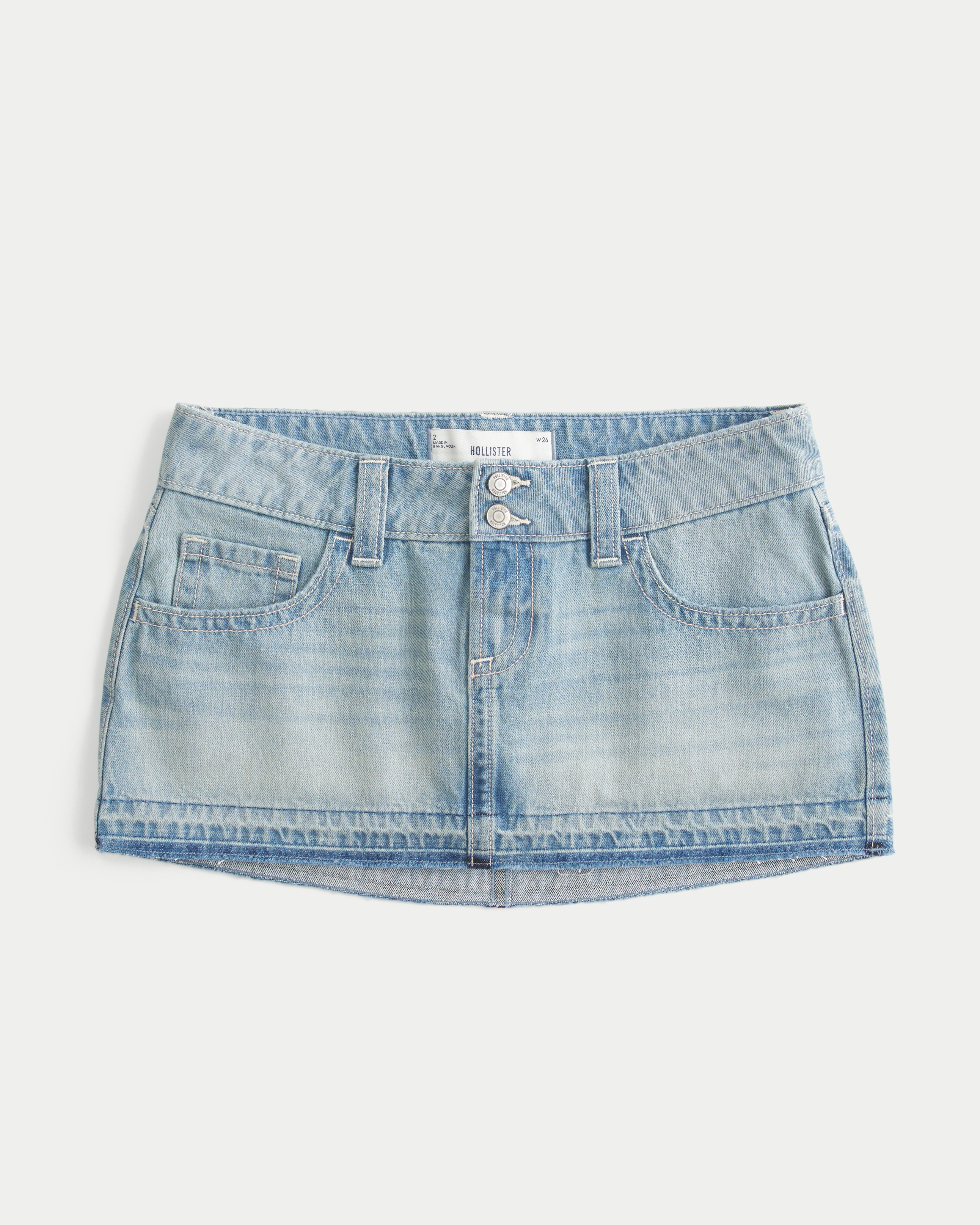 Light Wash Denim Micro Mini Skort