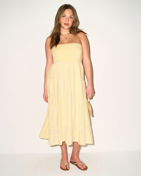2-in-1 Convertible Maxi Skirt to Midi Dress, Yellow view 1