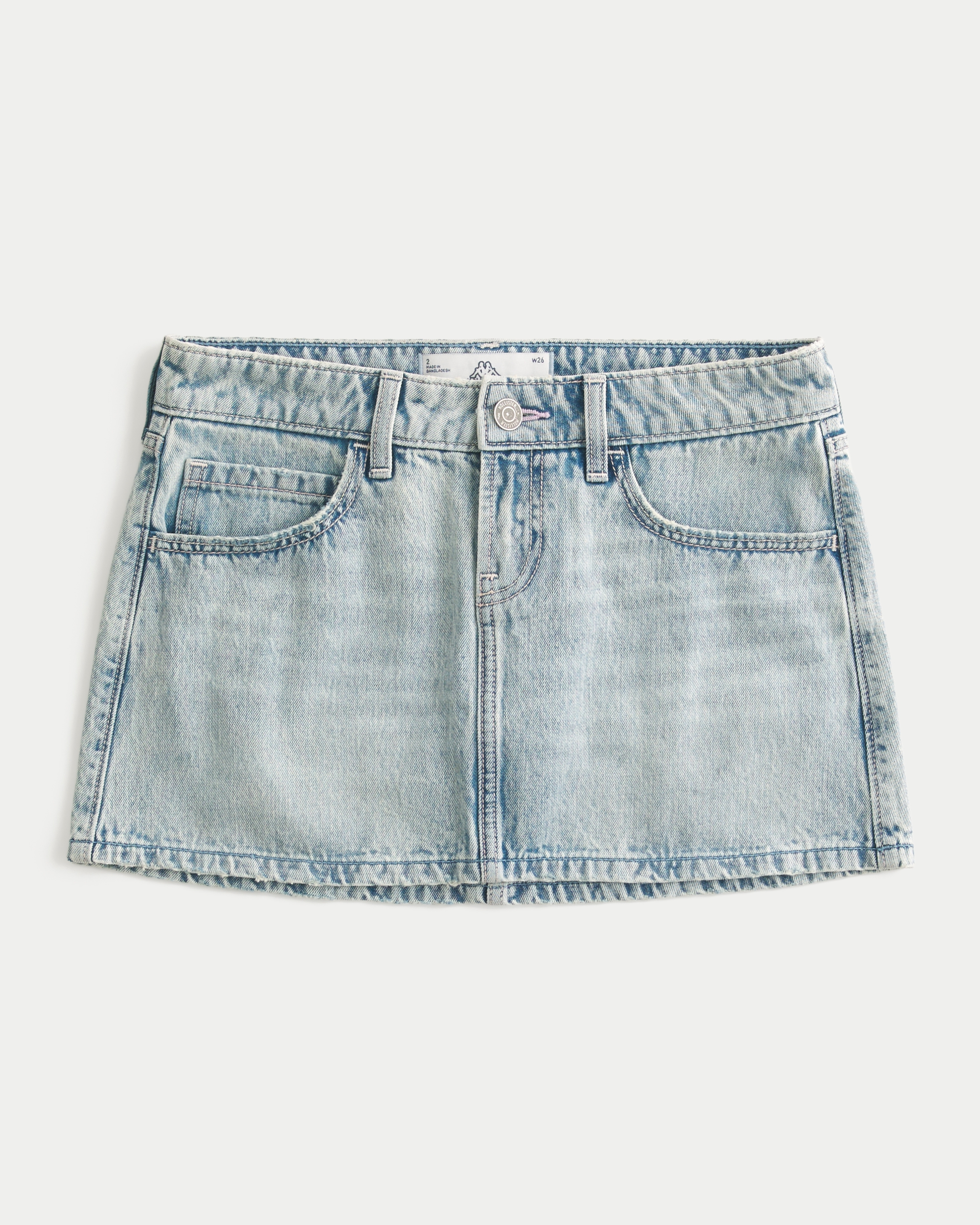 Hollister + Kappa Low-Rise Denim Mini Skort