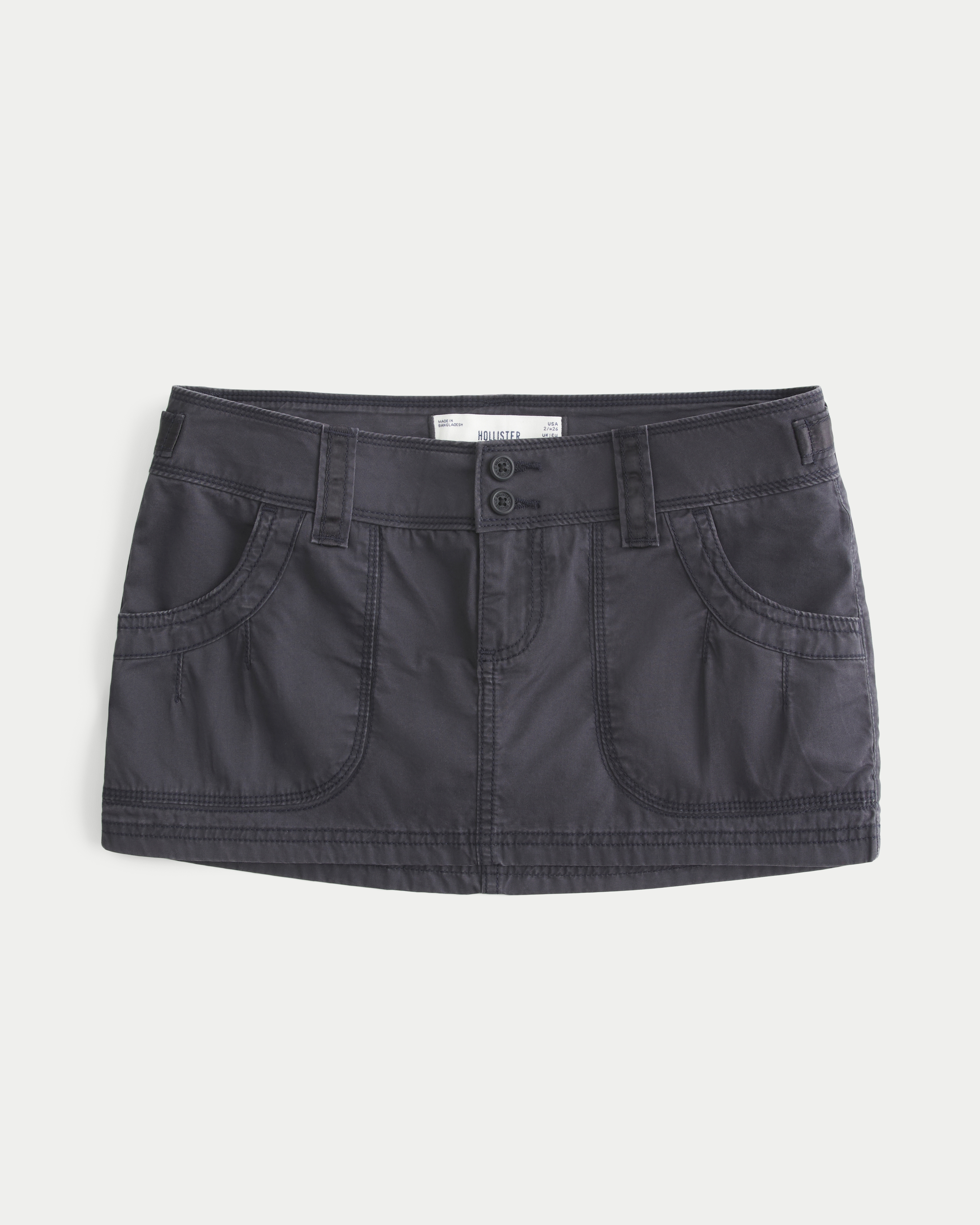 Hollister Andi Adjustable Poplin Micro Mini Skort