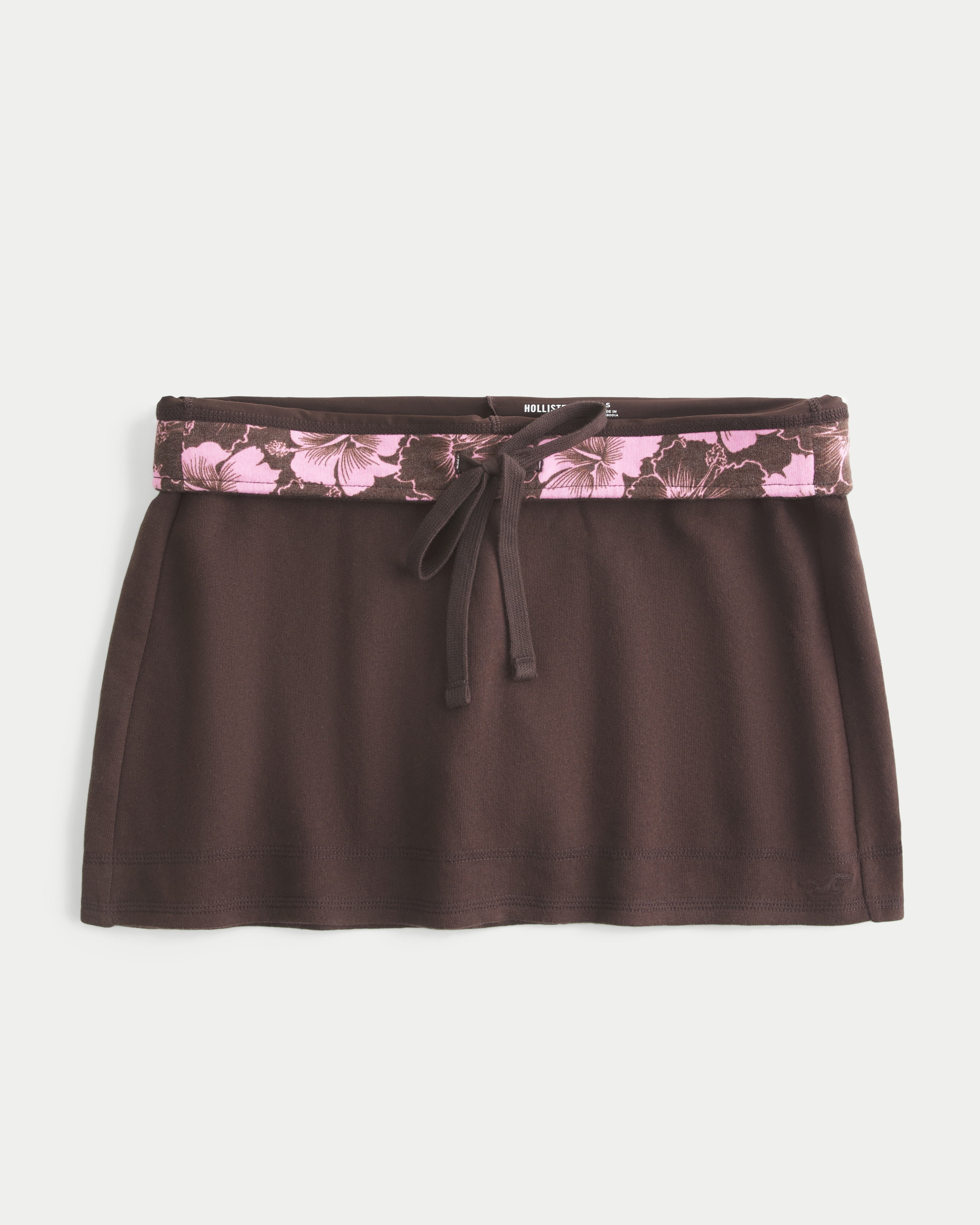 Foldover Waist Fleece Mini Skort