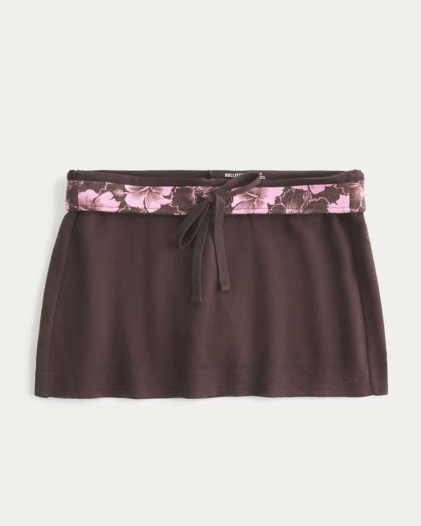 Foldover Waist Fleece Mini Skort