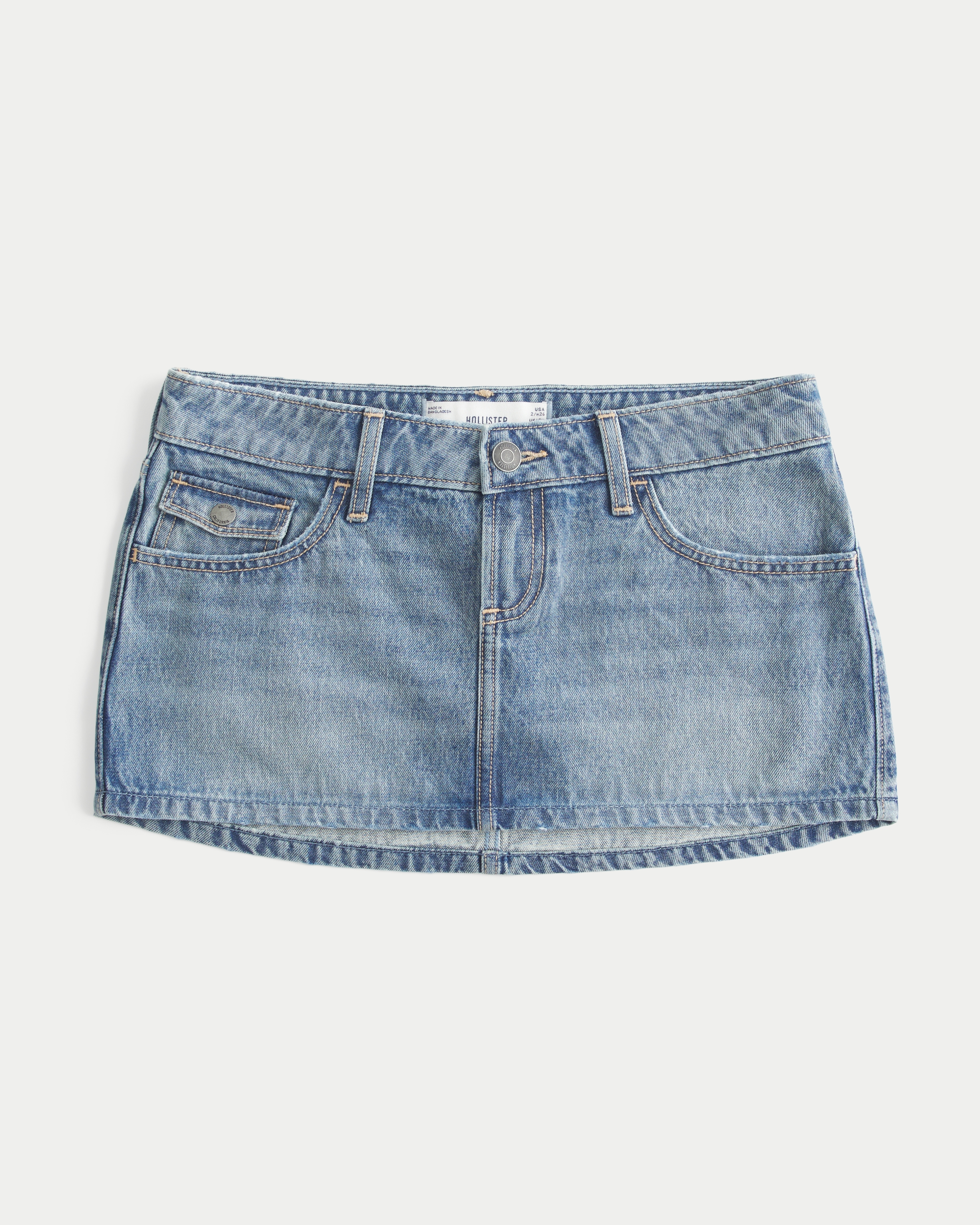 Ultra Low-Rise Denim Micro Mini Skort