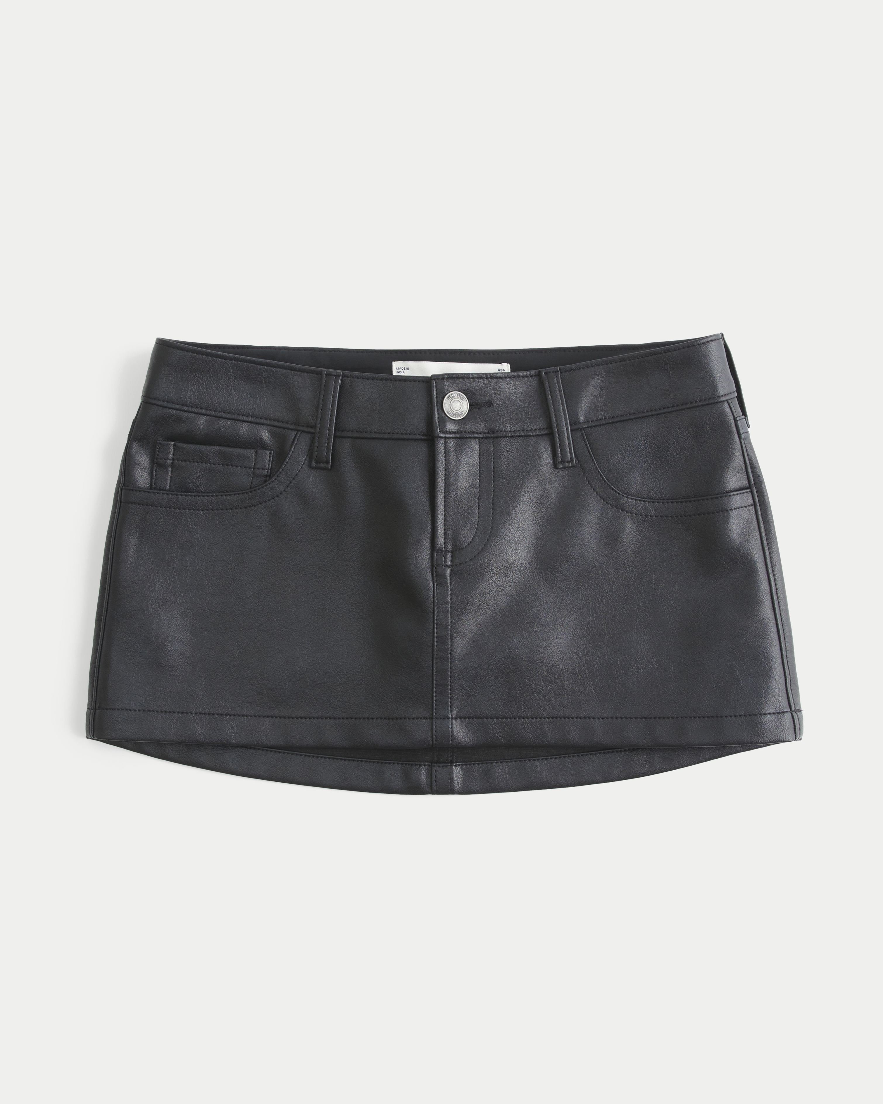 Ultra Low-Rise Faux Leather Micro Mini Skort
