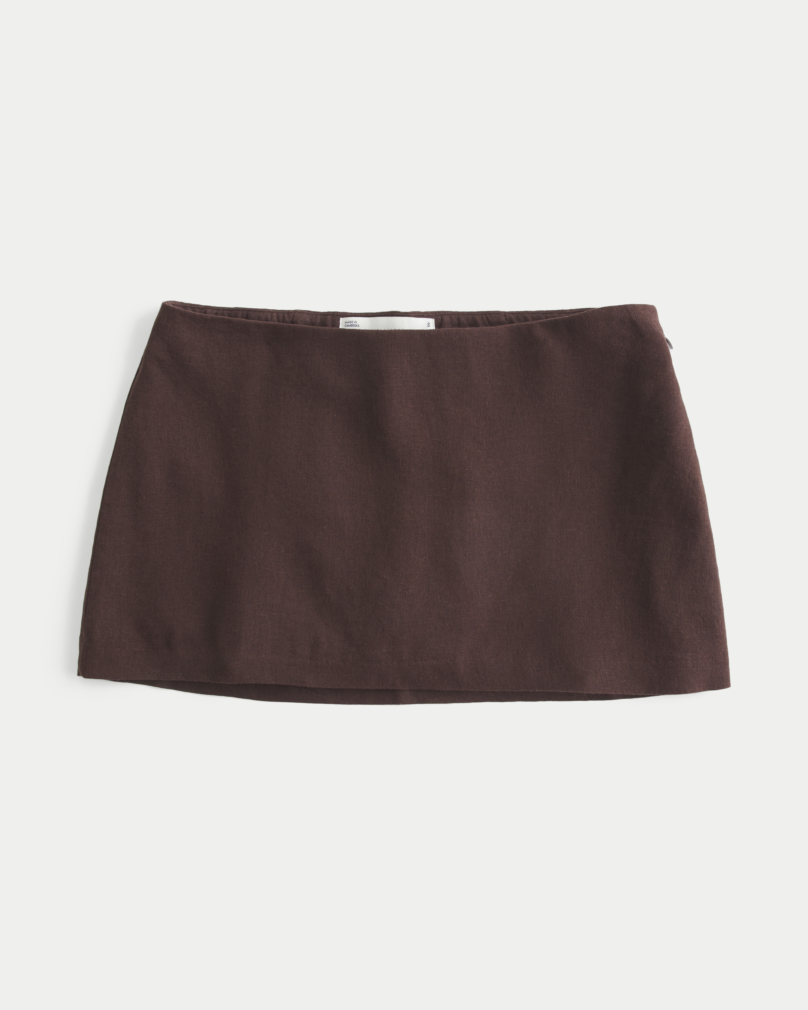 Low-Rise Linen-Blend A-Line Skort