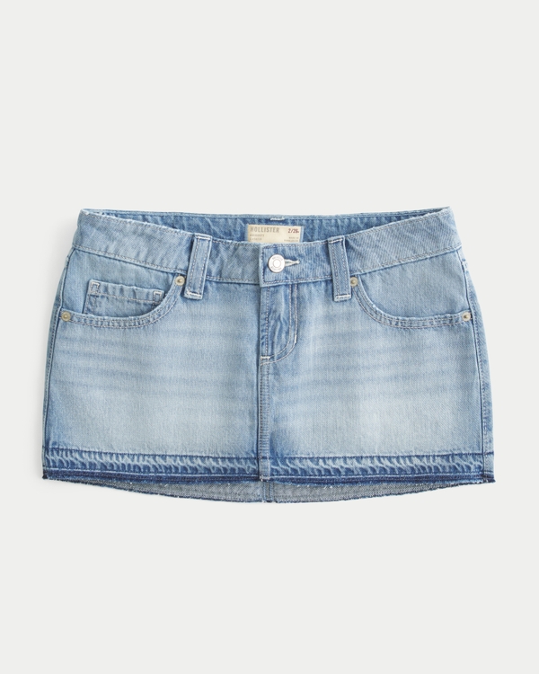 Ultra Low-Rise Denim Micro Mini Skort, Light view 1