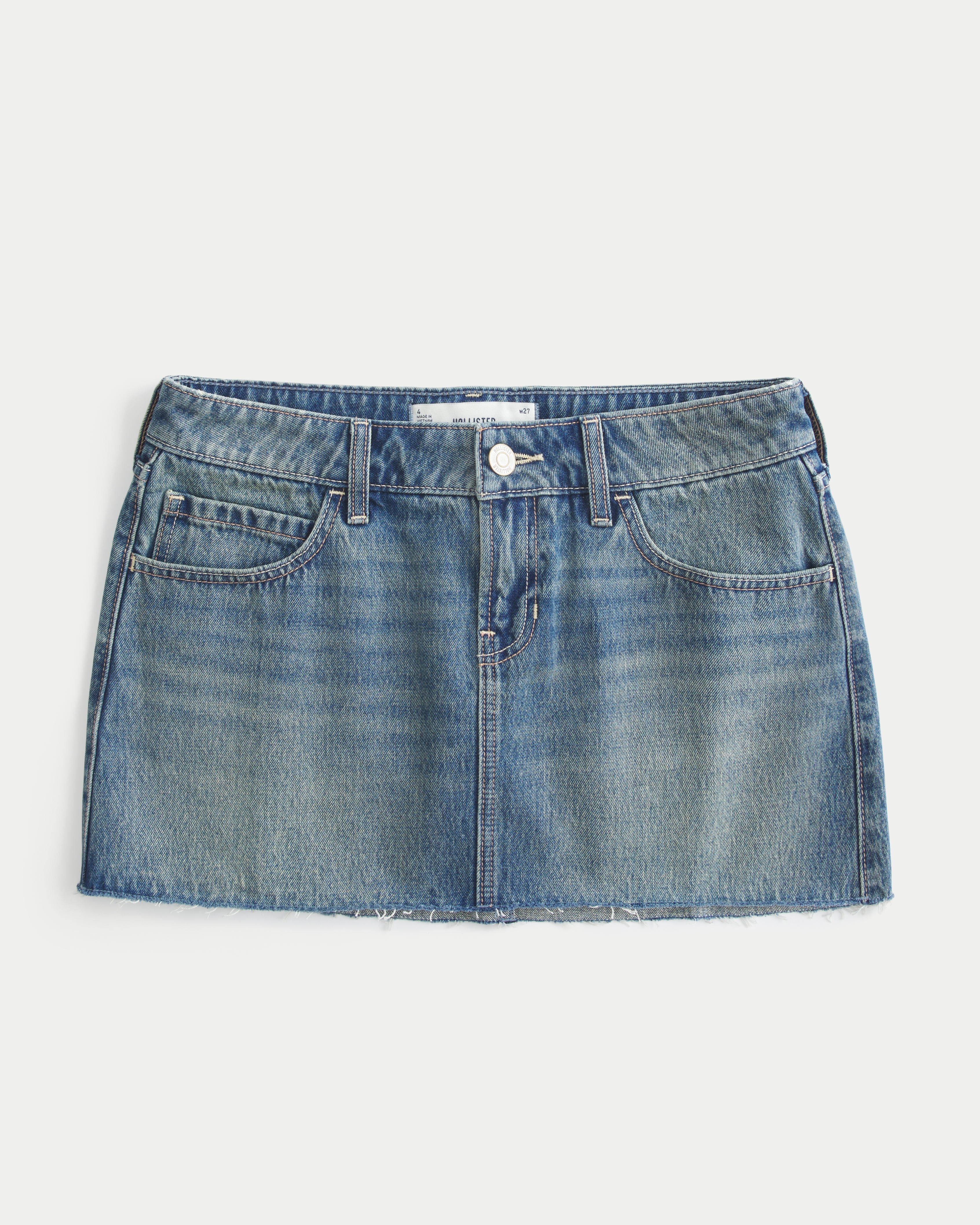 Low-Rise Denim Mini Skort