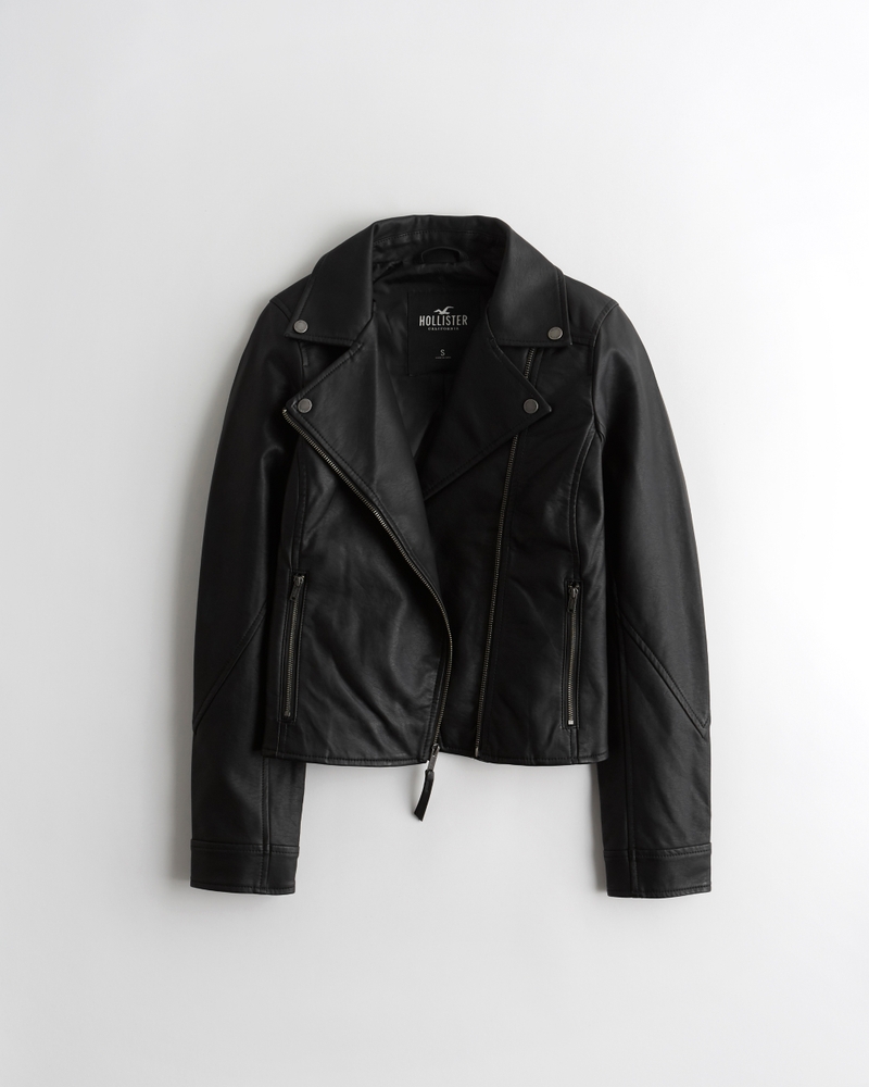 Women s Faux Leather Biker Jacket Women s Sale HollisterCo