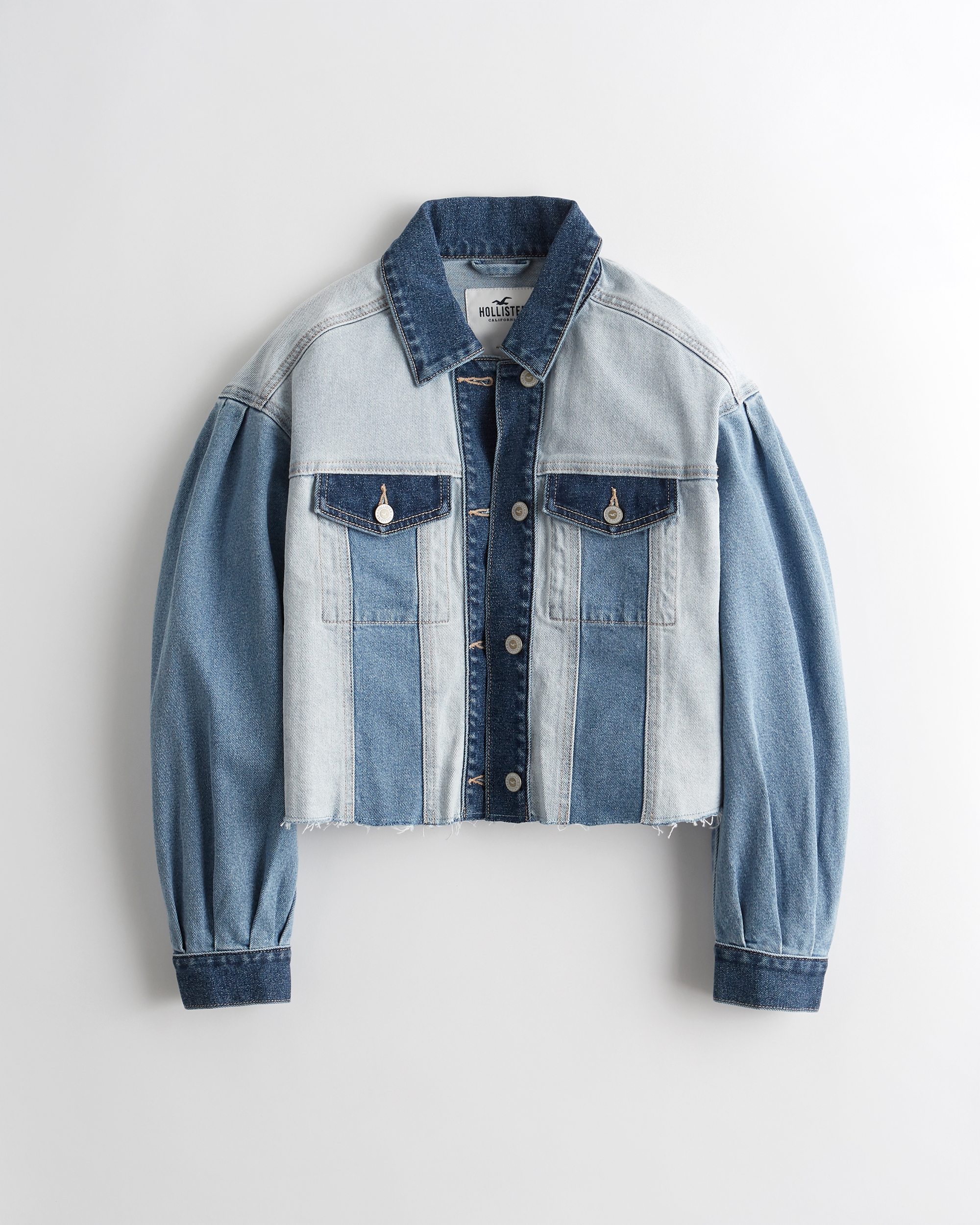 cropped denim jacket hollister