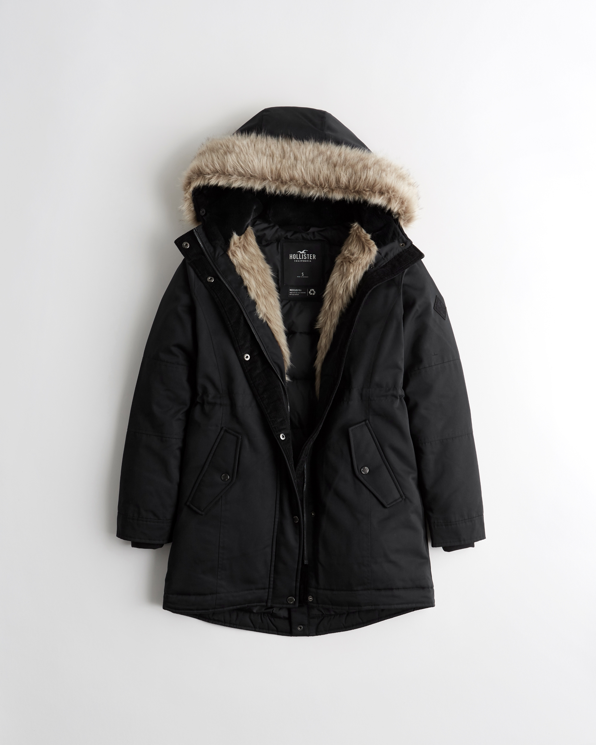 hollister green parka