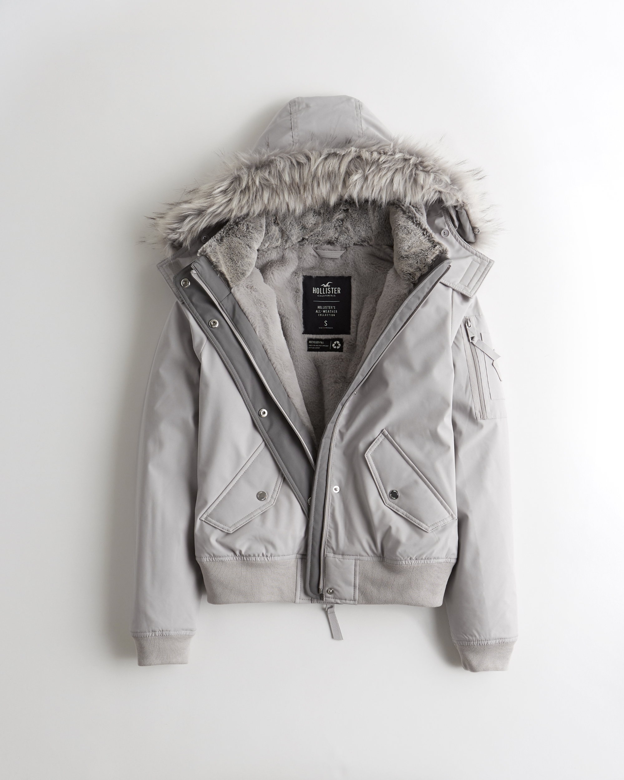 Hollister All-weather Hooded Bomber Jacket