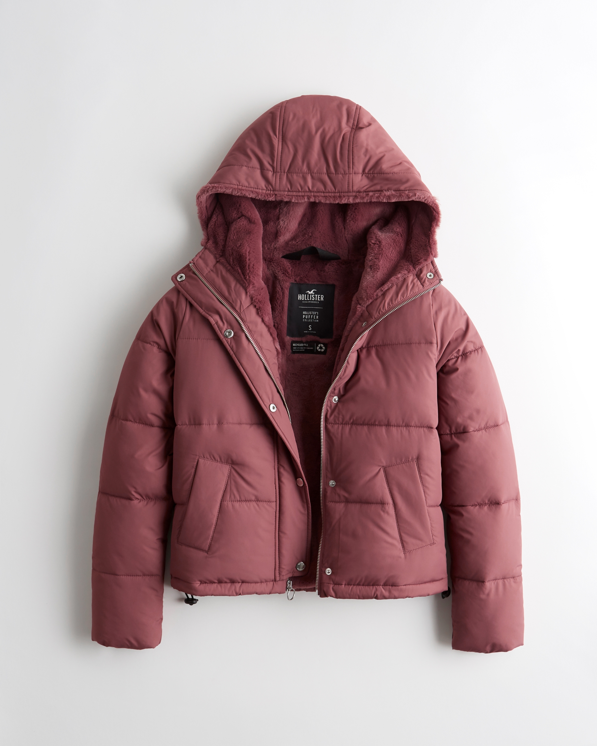 red puffer jacket hollister - OFF-52% >Free Delivery