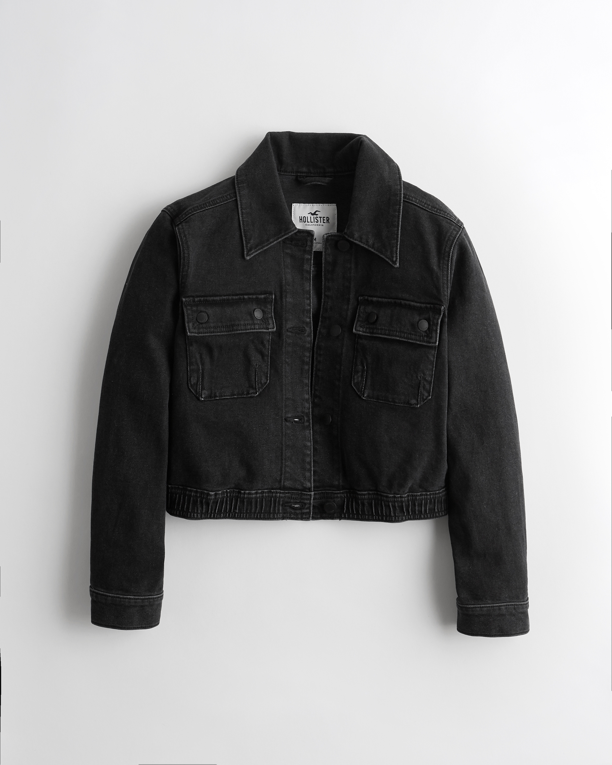 girls black denim jacket