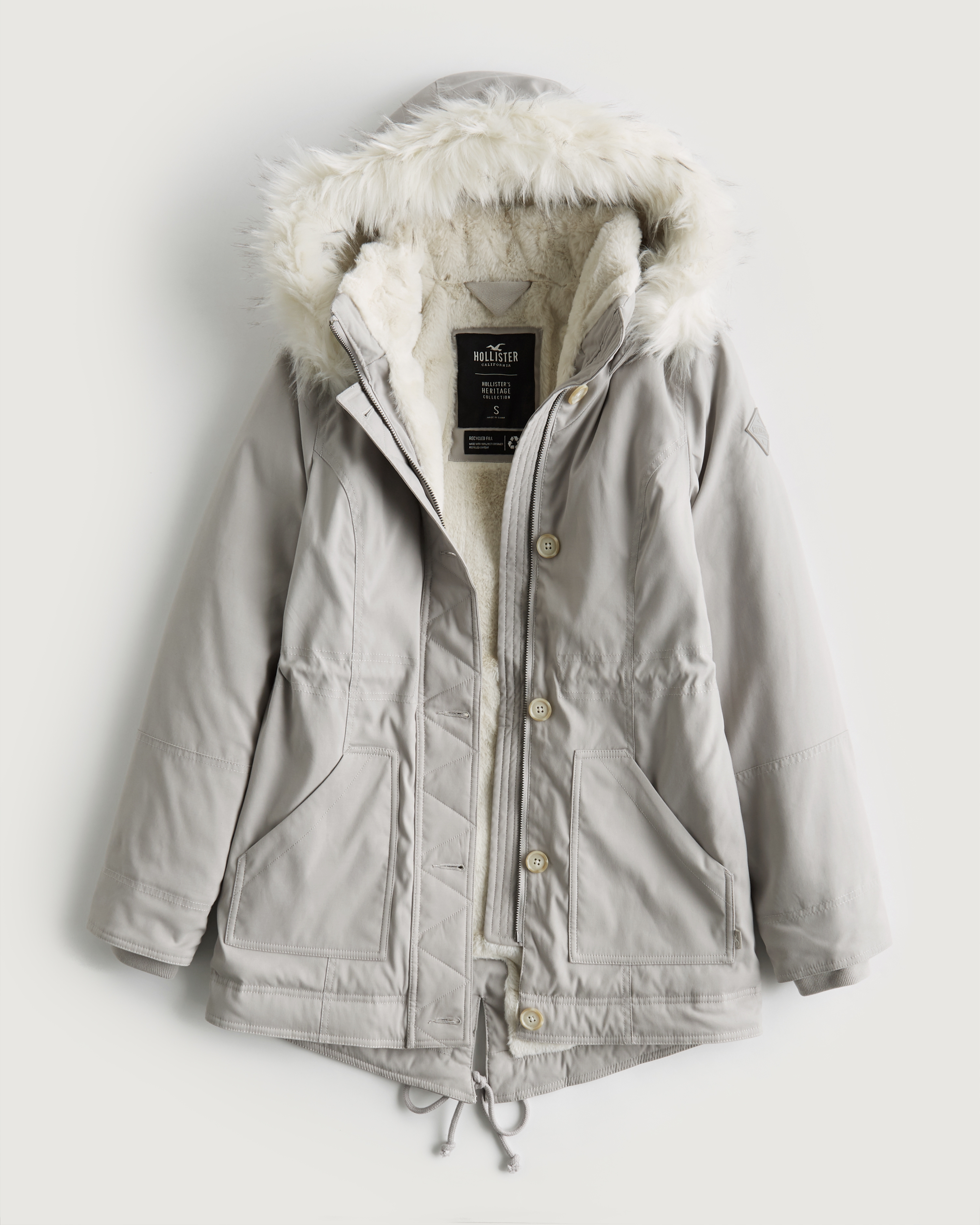 Hollister Heritage Sherpa Lined Parka (6,760 PHP) ❤ liked on