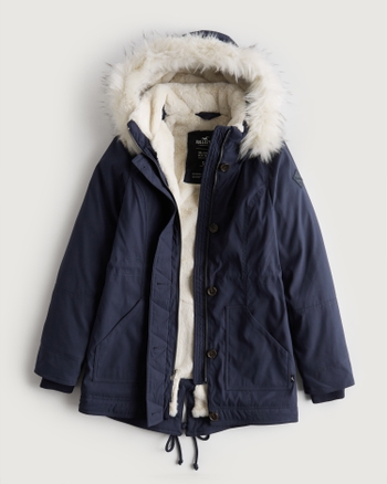 Cozy lined parka top