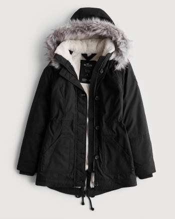 Hollister Women's S Faux Fur Lined Parka Jacket Winter Coat Heritage  Collection