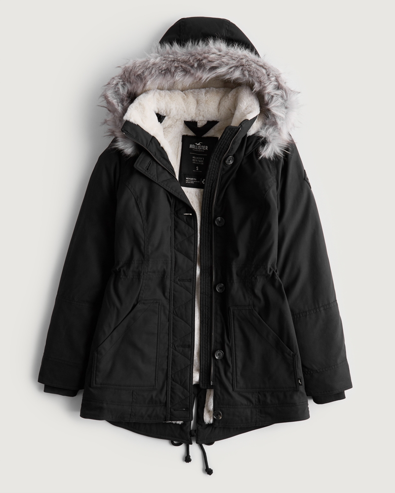 Girls Faux Fur-Lined Cozy Parka from Hollister